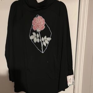 LuLaRoe Black and Pink Graphic Long Sleeve Amber hoodie